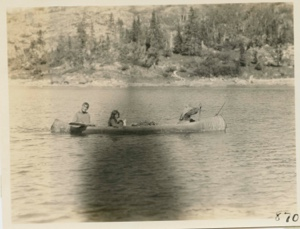 Image: Nascopie Indians [Innu] in their canoe